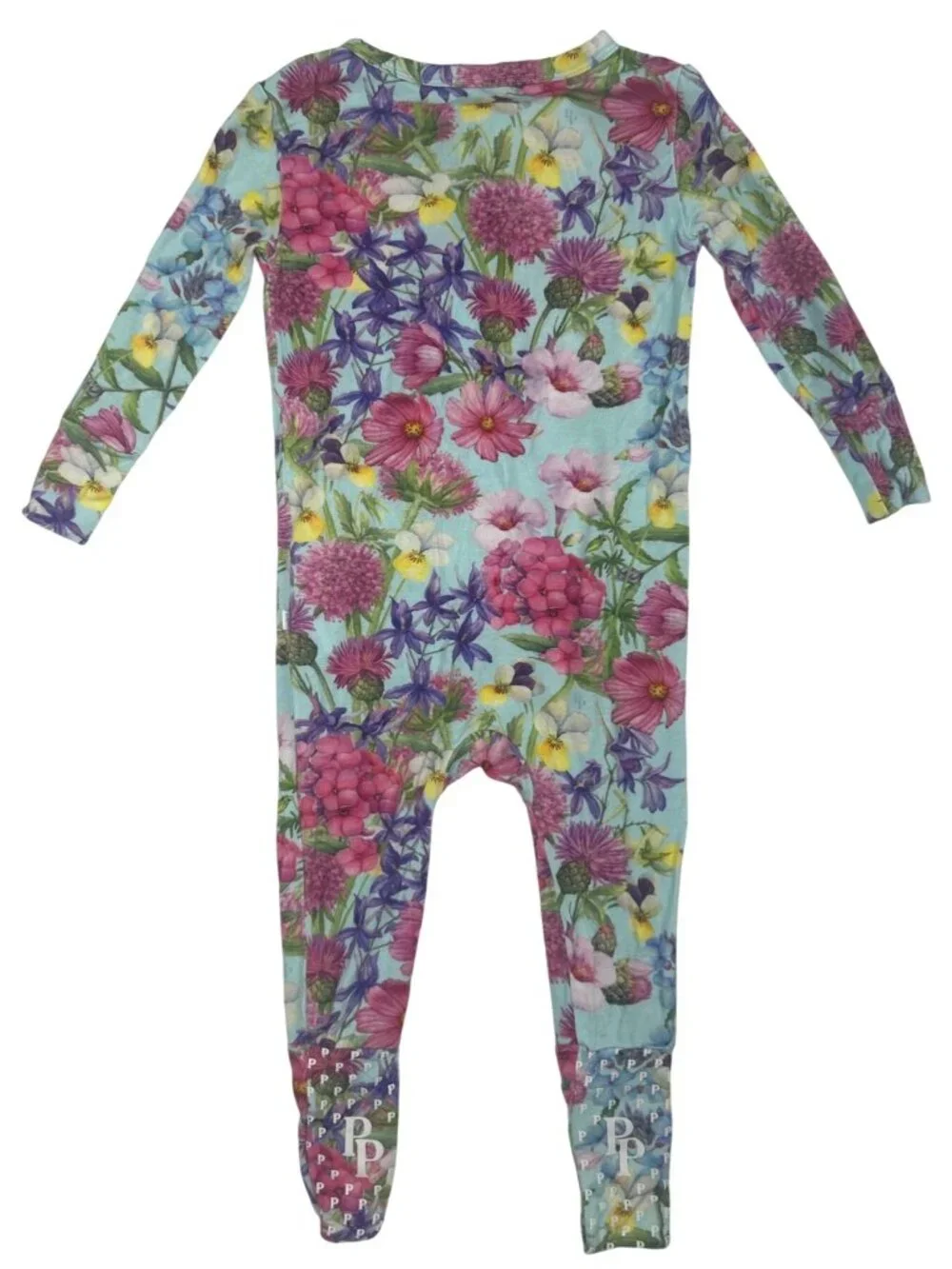 Posh Peanut Floral Footed Sleeper 6-9M Baby Zipper Pajamas Non Slip Infantwear